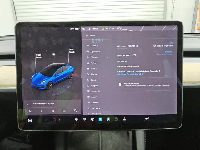 2022 TESLA MODEL 3 5YJ3E1EA4NF191839
