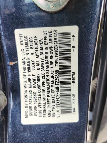 2017 HONDA CIVIC LX 19XFC2F54HE229865