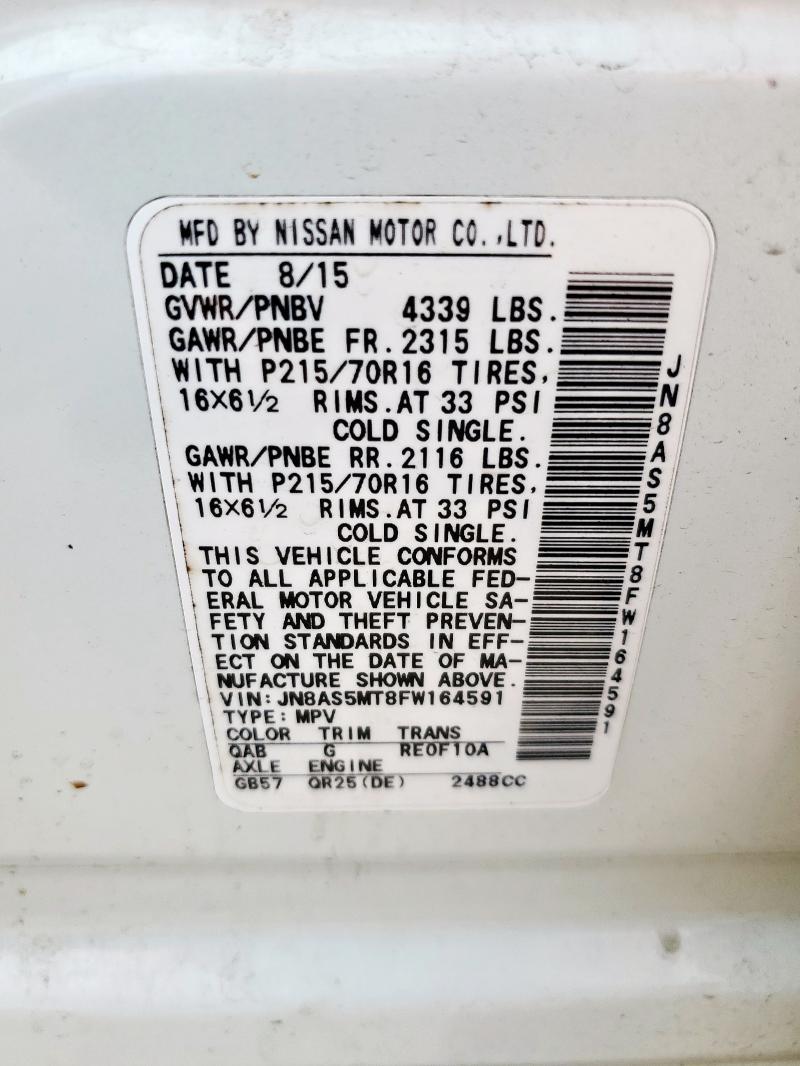 2015 NISSAN ROGUE SELE JN8AS5MT8FW164591