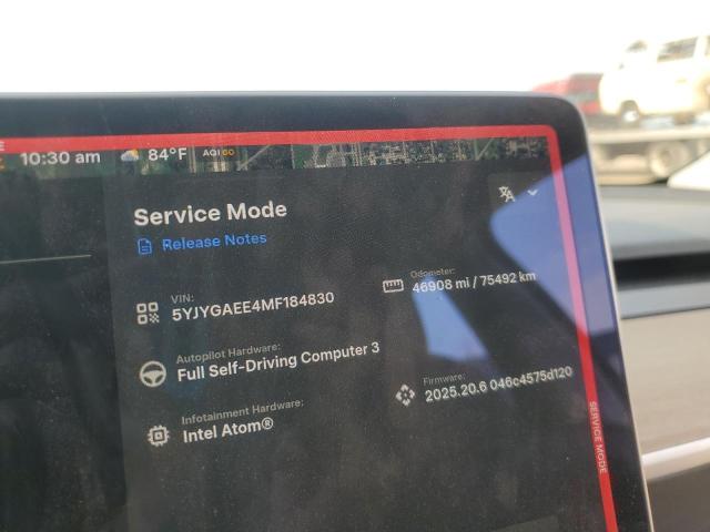 2021 TESLA MODEL Y 5YJYGAEE4MF184830