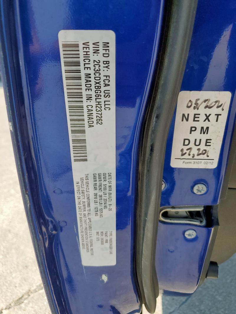 2020 DODGE CHARGER SXT 2C3CDXBG6LH237262