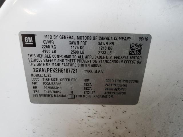 2017 GMC TERRAIN SL 2GKALPEK2H6107721