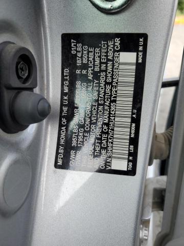 2017 HONDA CIVIC EXL SHHFK7H71HU414365