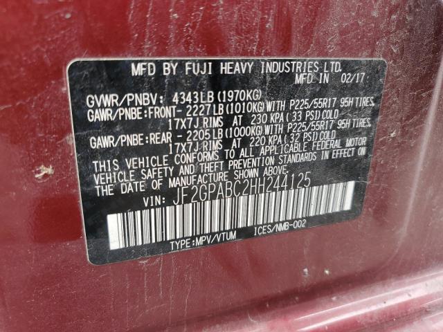 2017 SUBARU CROSSTREK JF2GPABC2HH244125