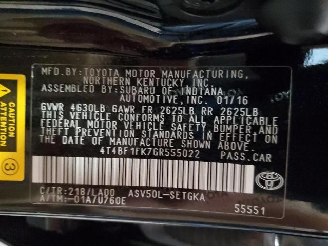 2016 TOYOTA CAMRY LE 4T4BF1FK7GR555022