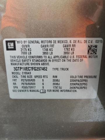 2015 GMC SIERRA C1500 SLT 3GTP1VEC7FG297462