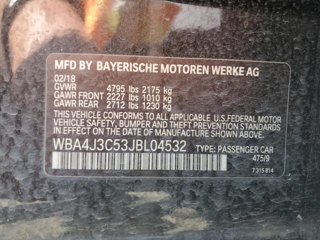 2018 BMW 430XI GRAN WBA4J3C53JBL04532
