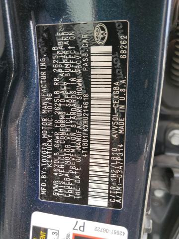 2017 TOYOTA CAMRY HYBR - 4T1BD1FKXHU214618