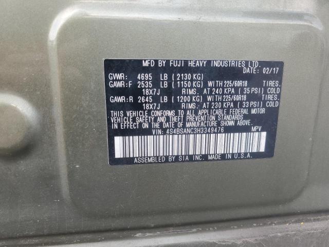 2017 SUBARU OUTBACK 2.5I LIMITED 4S4BSANC3H3349476