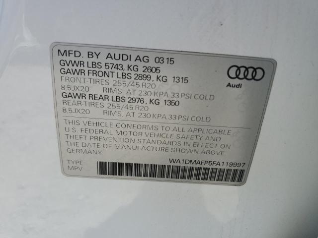 2015 AUDI Q5 TDI PREMIUM PLUS WA1DMAFP5FA119997