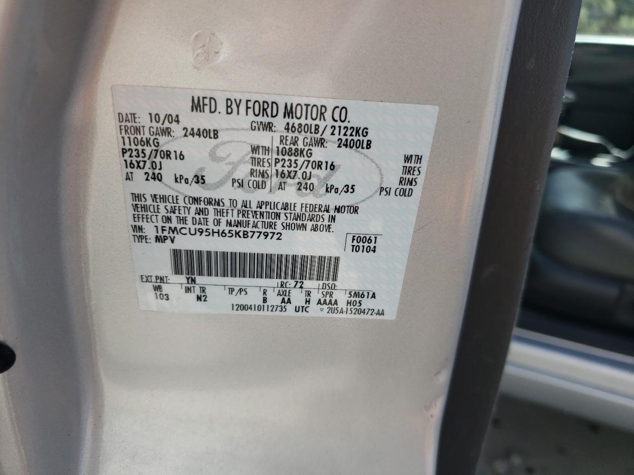 Lot #3223682500 2005 FORD ESCAPE HEV