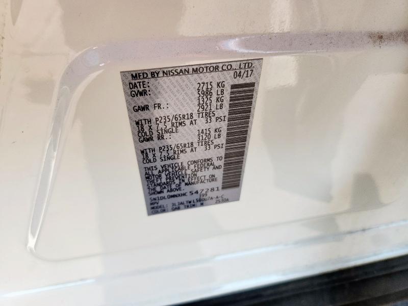 2017 INFINITI QX60 5N1DL0MNXHC547281