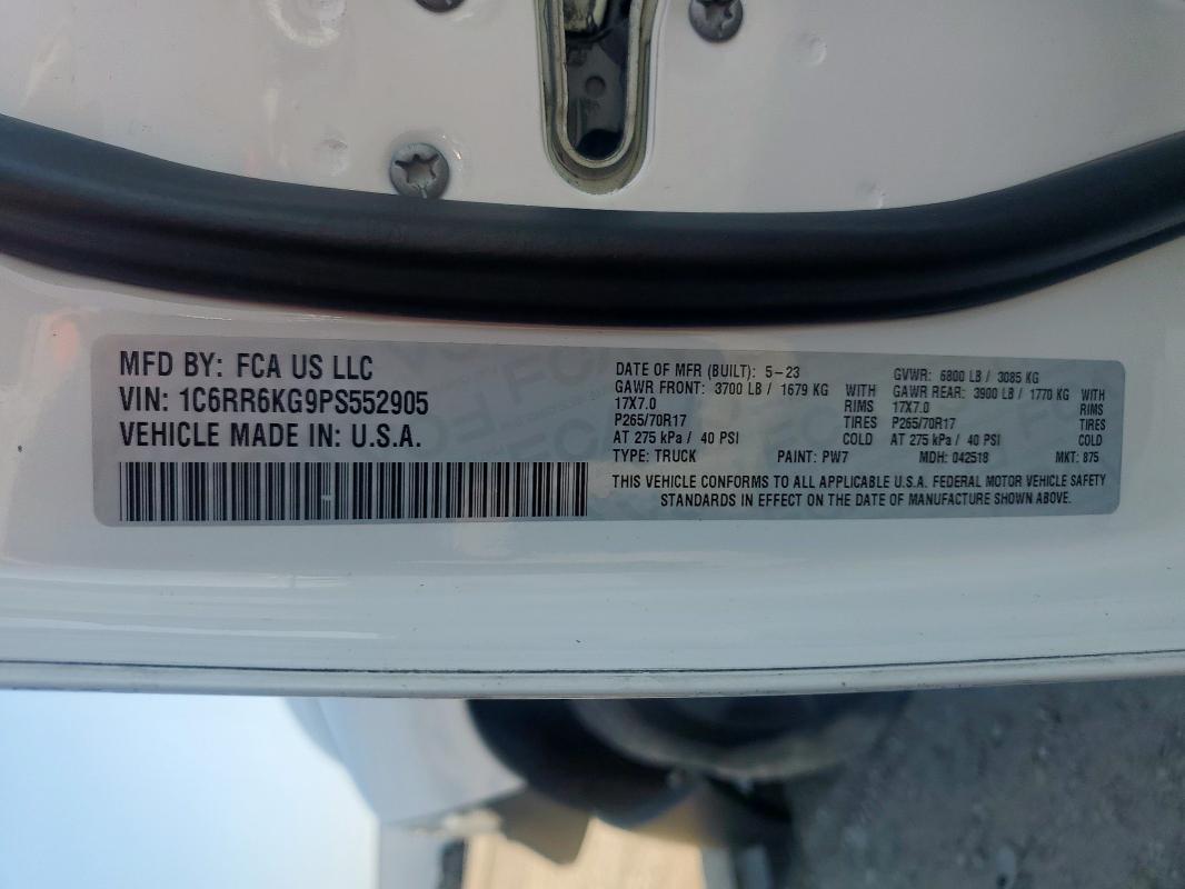 2023 RAM 1500 CLASSIC TRADESMAN 1C6RR6KG9PS552905