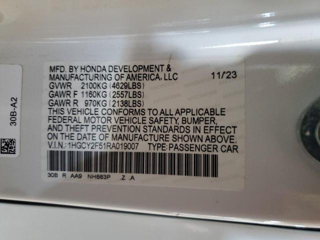 2024 HONDA ACCORD HYBRID SPORT 1HGCY2F51RA019007