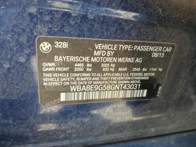2016 BMW 328 I SULE WBA8E9G58GNT43031