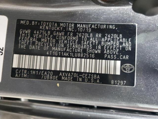 2020 TOYOTA CAMRY SE 4T1G11AK1LU882516