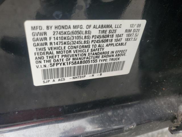 2010 HONDA RIDGELINE RTL - 5FPYK1F58AB005155