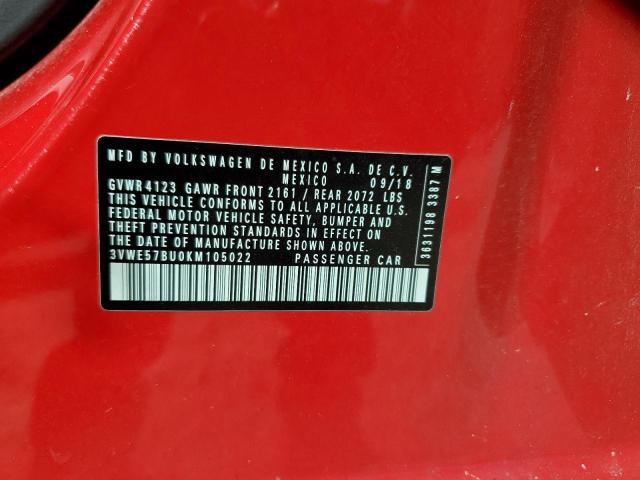 2019 VOLKSWAGEN JETTA SEL 3VWE57BU0KM105022