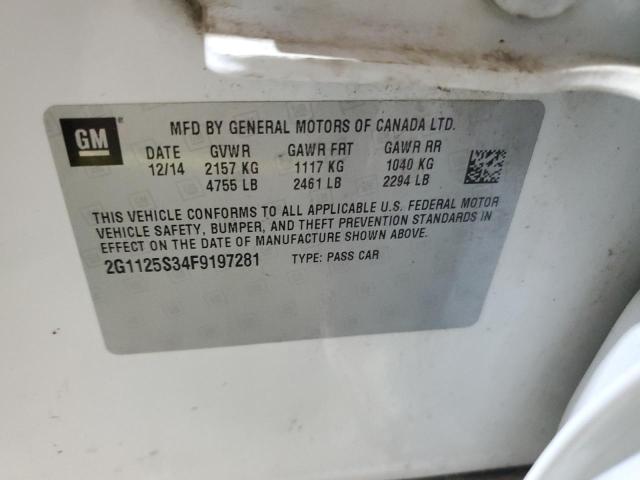 2015 CHEVROLET IMPALA LT 2G1125S34F9197281
