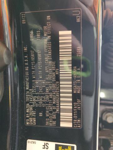 2022 TOYOTA COROLLA CR 7MUAAABG5NV036228