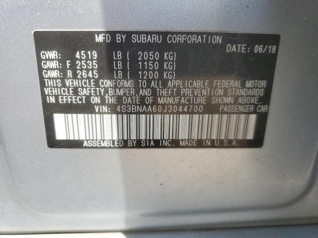 2018 SUBARU LEGACY 2.5I 4S3BNAA60J3044700