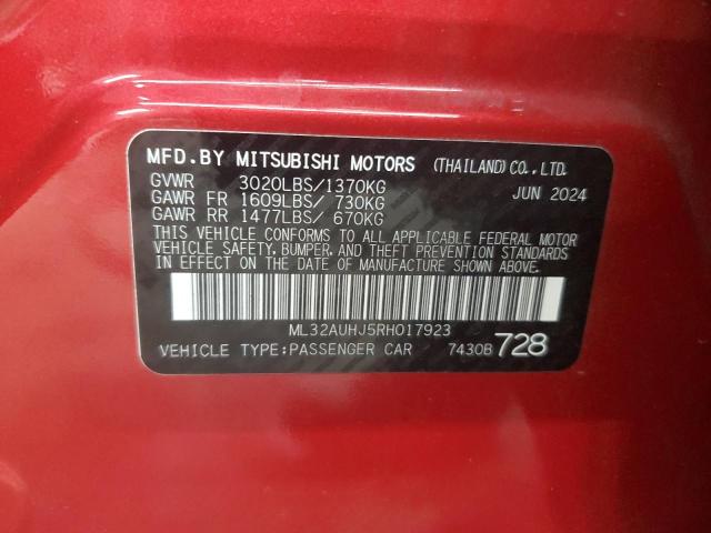 2024 MITSUBISHI MIRAGE ES ML32AUHJ5RH017923
