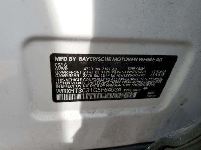 2016 BMW X1 XDRIVE2 - WBXHT3C31G5F64034