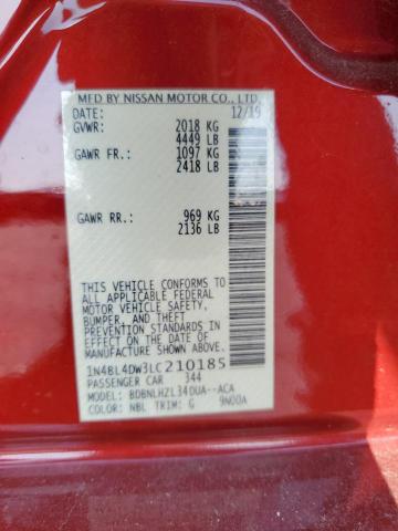 2020 NISSAN ALTIMA SV - 1N4BL4DW3LC210185