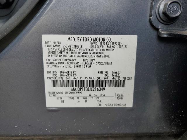 2018 FORD ECOSPORT S MAJ3P1TE8JC216349
