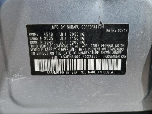 2018 SUBARU LEGACY 2.5 4S3BNAN60J3032962