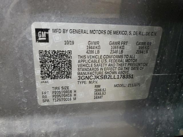 2020 CHEVROLET TRAX LS 3GNCJKSB2LL178351