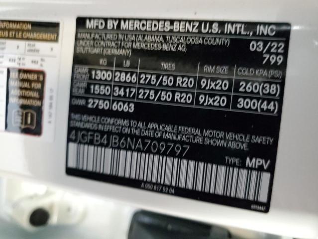 2022 MERCEDES-BENZ GLE 350 4JGFB4JB6NA709797