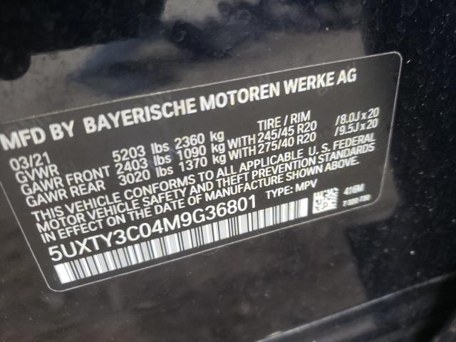 2021 BMW X3 SDRIVE3 5UXTY3C04M9G36801