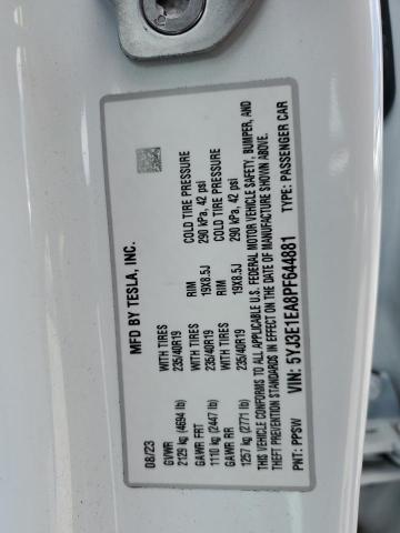2023 TESLA MODEL 3 5YJ3E1EA8PF644881