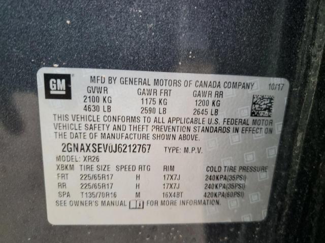 2018 CHEVROLET EQUINOX LT - 2GNAXSEV0J6212767