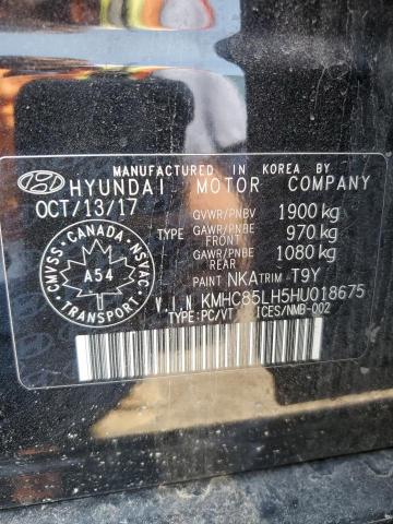 2017 HYUNDAI IONIQ LIMI KMHC85LH5HU018675