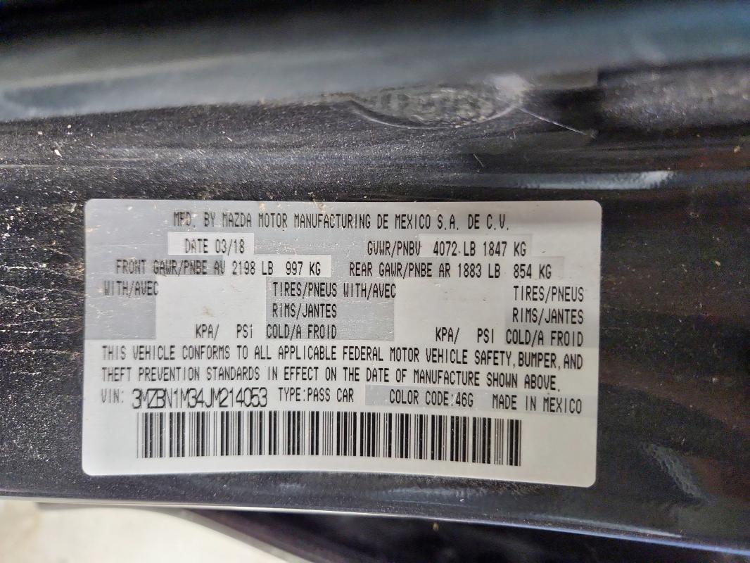 2018 MAZDA 3 GRAND TO 3MZBN1M34JM214053