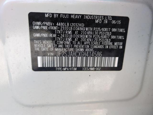 2016 SUBARU FORESTER 2 JF2SJAHCXGH414586