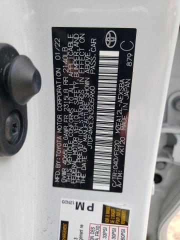 2022 TOYOTA COROLLA SE JTDP4MCE3N3505960