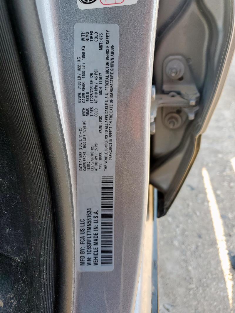 2021 RAM 1500 REBEL 1C6SRFLT7MN581634