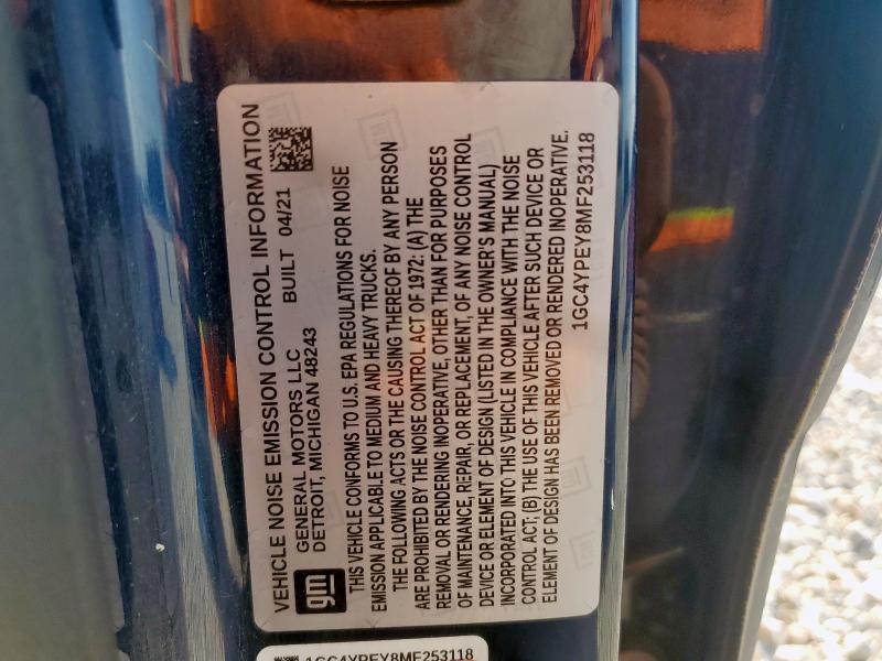 2021 CHEVROLET SILVERADO - 1GC4YPEY8MF253118