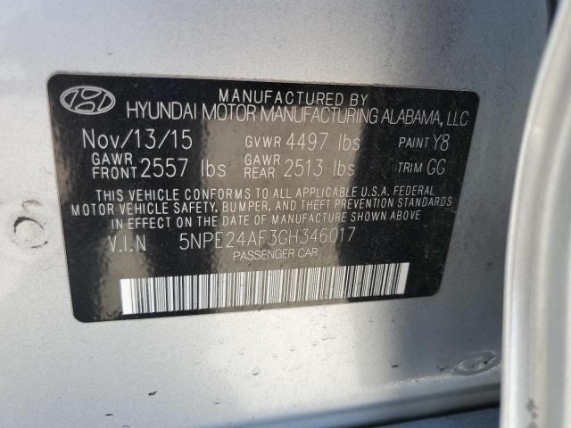 2016 HYUNDAI SONATA SE 5NPE24AF3GH346017