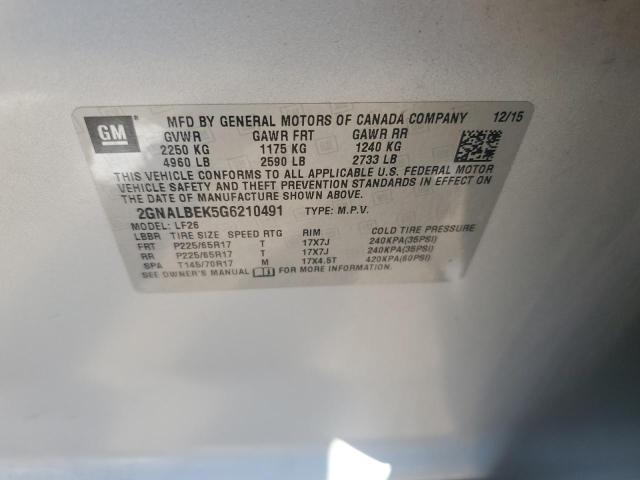 2016 CHEVROLET EQUINOX LS 2GNALBEK5G6210491