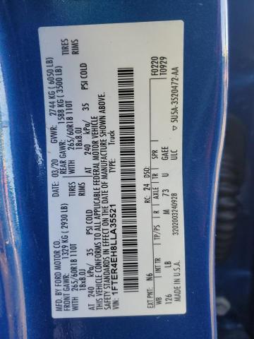 2020 FORD RANGER XL 1FTER4EH8LLA35521