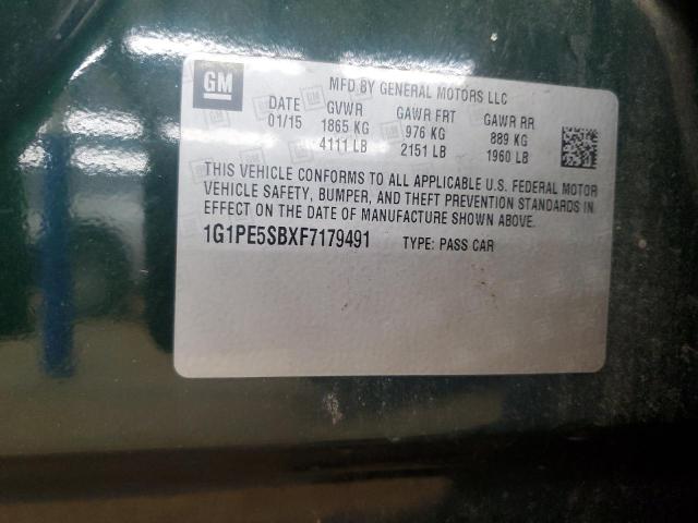 2015 CHEVROLET CRUZE LT 1G1PE5SBXF7179491