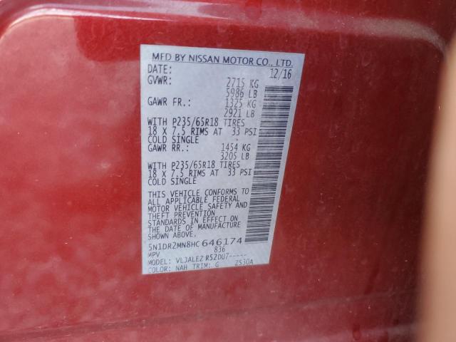 2017 NISSAN PATHFINDER 5N1DR2MN8HC646174