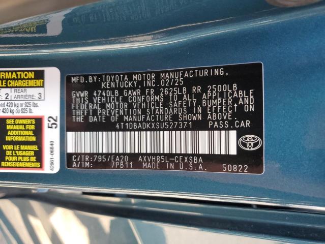 2025 TOYOTA CAMRY XSE 4T1DBADKXSU527371