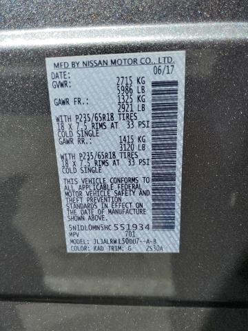 2017 INFINITI QX60 5N1DL0MN5HC551934