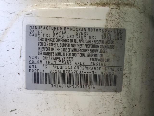 2018 NISSAN SENTRA S 3N1AB7AP9JY313576