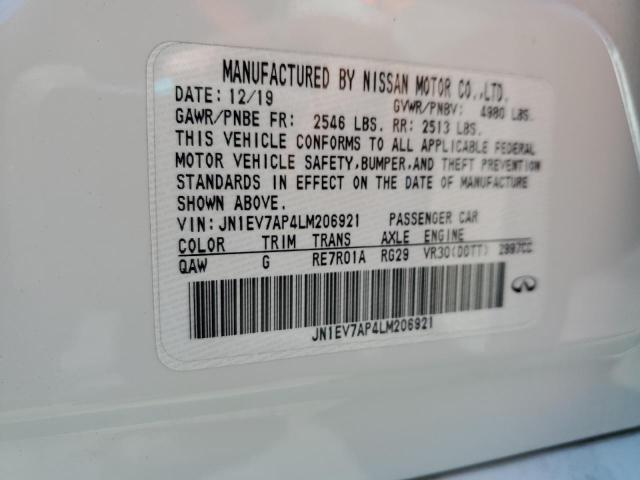 2020 INFINITI Q50 PURE - JN1EV7AP4LM206921